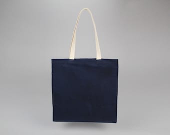 The Standard Tote // Navy Blue WAXED Canvas Tote Bag