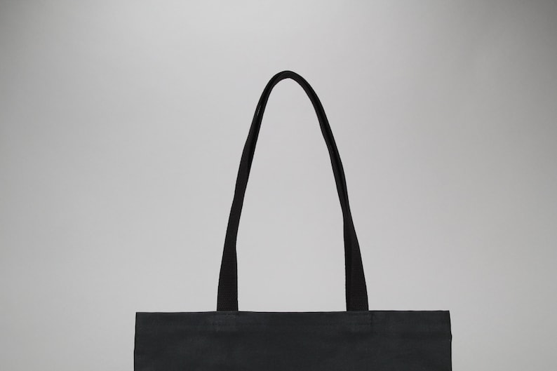 The Standard Tote // Black WAXED Canvas Tote Bag image 2