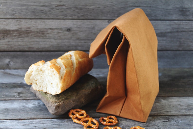 The Brown Bag // Caramel Brown UNWAXED Canvas Lunch Bag, an updated, eco-friendly classic image 5