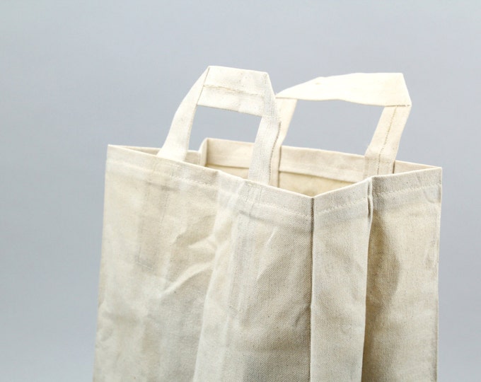 The Market Bag // Natural WAXED Canvas Reusable Shopping Bag with handles, eco-friendly and stylish
