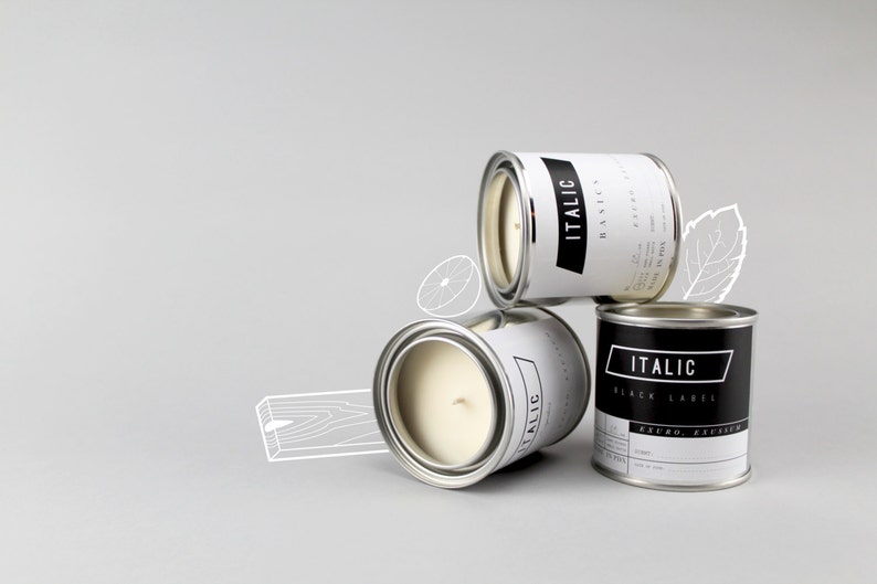 Candle TRIO Three Half Pint 8oz Scented Soy Candles in Paint Cans Your choice of scents image 1