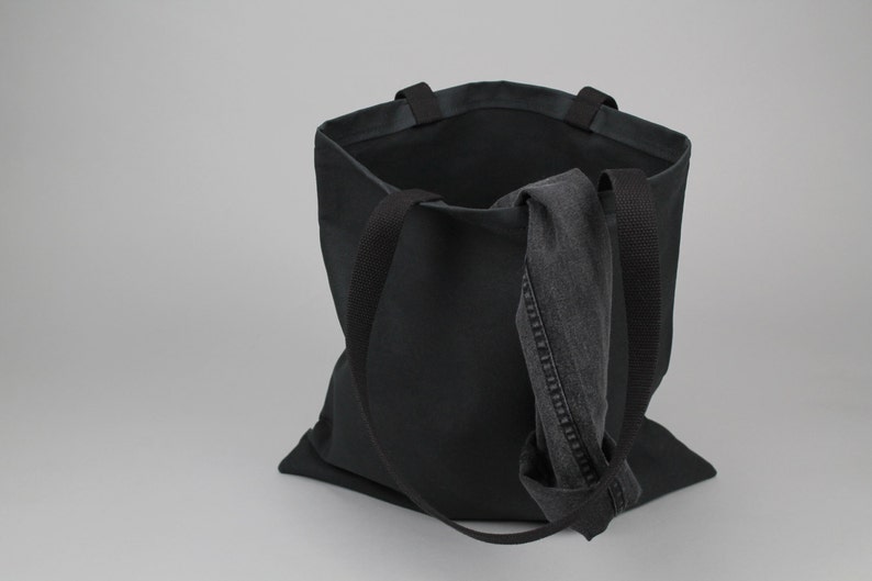 The Standard Tote // Black WAXED Canvas Tote Bag image 3