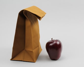 reusable brown paper lunch bolsa