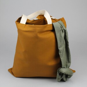 The Standard Tote // Caramel Brown UNWAXED Canvas Tote Bag image 1