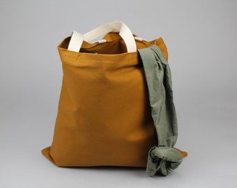 The Standard Tote // Caramel Brown UNWAXED Canvas Tote Bag