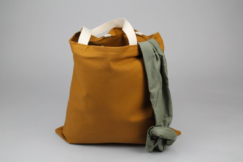 The Standard Tote // Caramel Brown UNWAXED Canvas Tote Bag image 1
