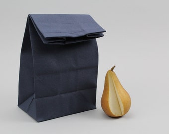 The "Brown" Bag // Navy UNWAXED Canvas Lunch Bag, an updated, eco-friendly classic