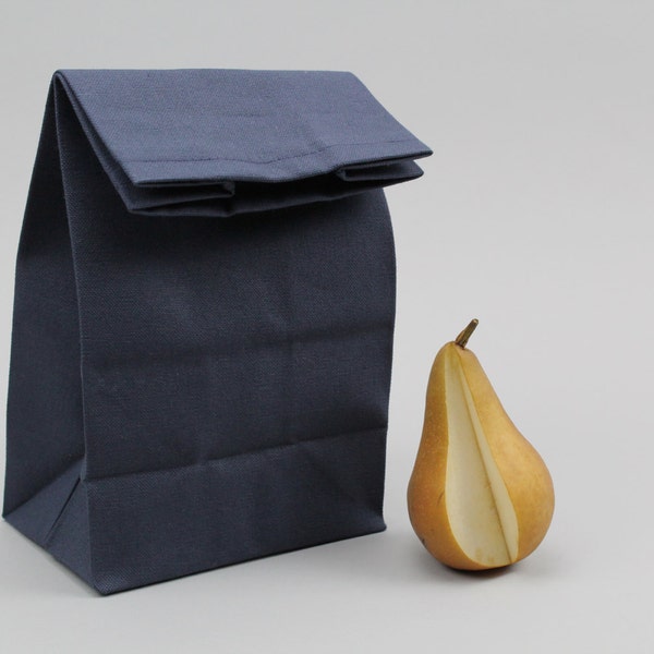 The "Brown" Bag // Navy UNWAXED Canvas Lunch Bag, an updated, eco-friendly classic