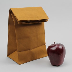 The Brown Bag // Caramel Brown UNWAXED Canvas Lunch Bag, an updated, eco-friendly classic image 2