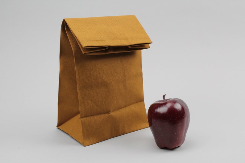 The Brown Bag // Caramel Brown UNWAXED Canvas Lunch Bag, an updated, eco-friendly classic image 2