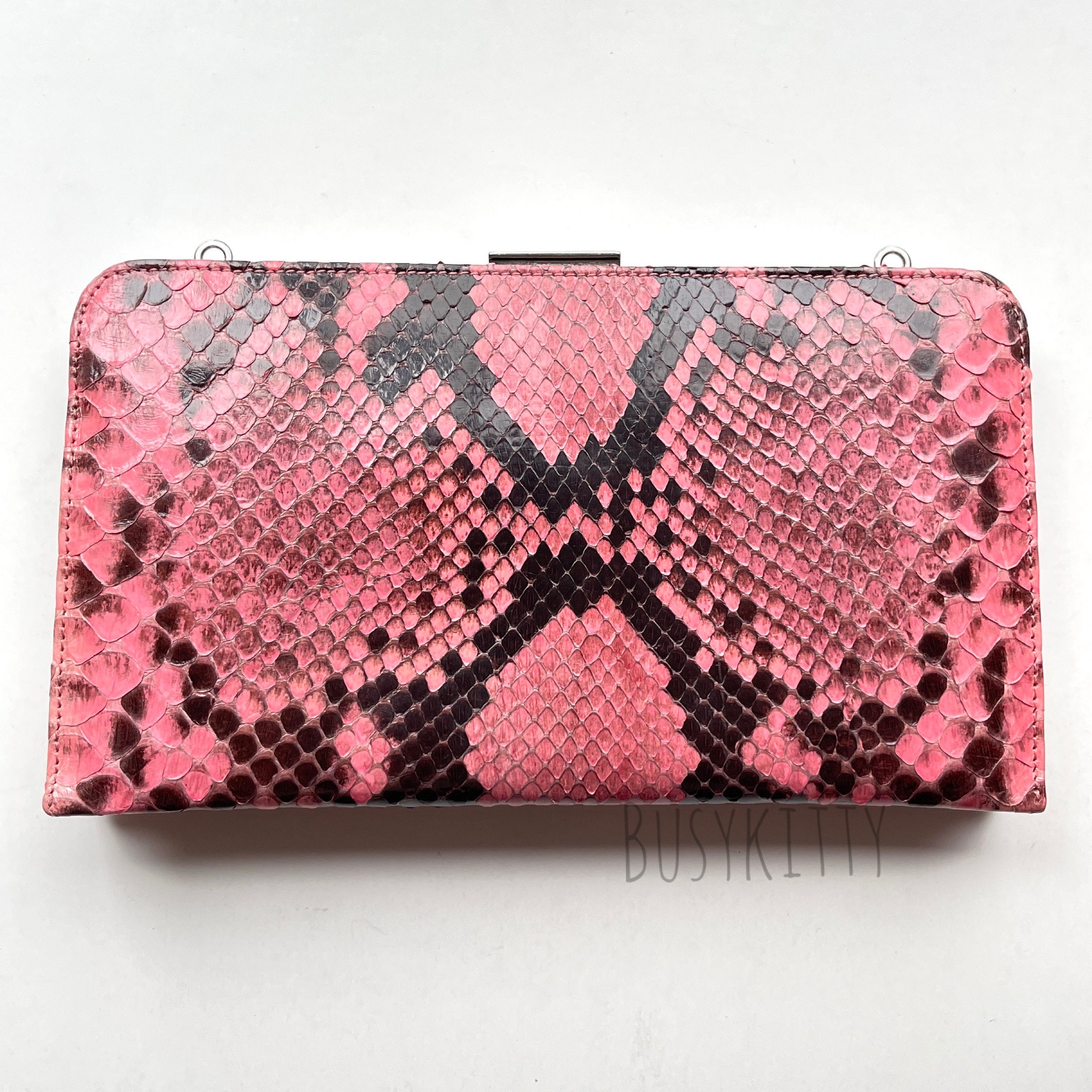 バッグ Coach python print clutch bag Very Rare NWOT Vintage Coach Fuchsia Snakeskin Python Clutch