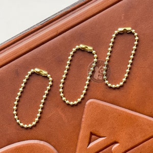 Juego de (3) tres cadenas de bolas de latón de repuesto para etiquetas colgantes de cuero vintage Coach