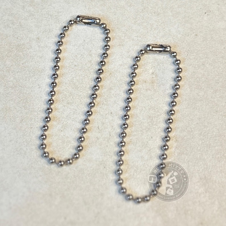Set of (2) Two Replacement Nickel Long Style Ball-chains for Most Ergo ...