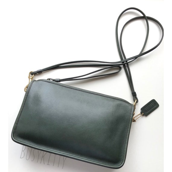 Vintage Coach Forest Green Leather Basic Bag - Sty