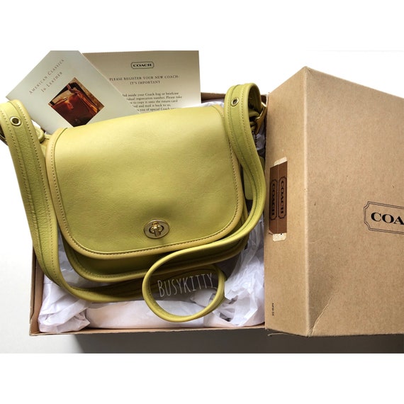Like New Vintage Coach Lime Green Leather Legacy S