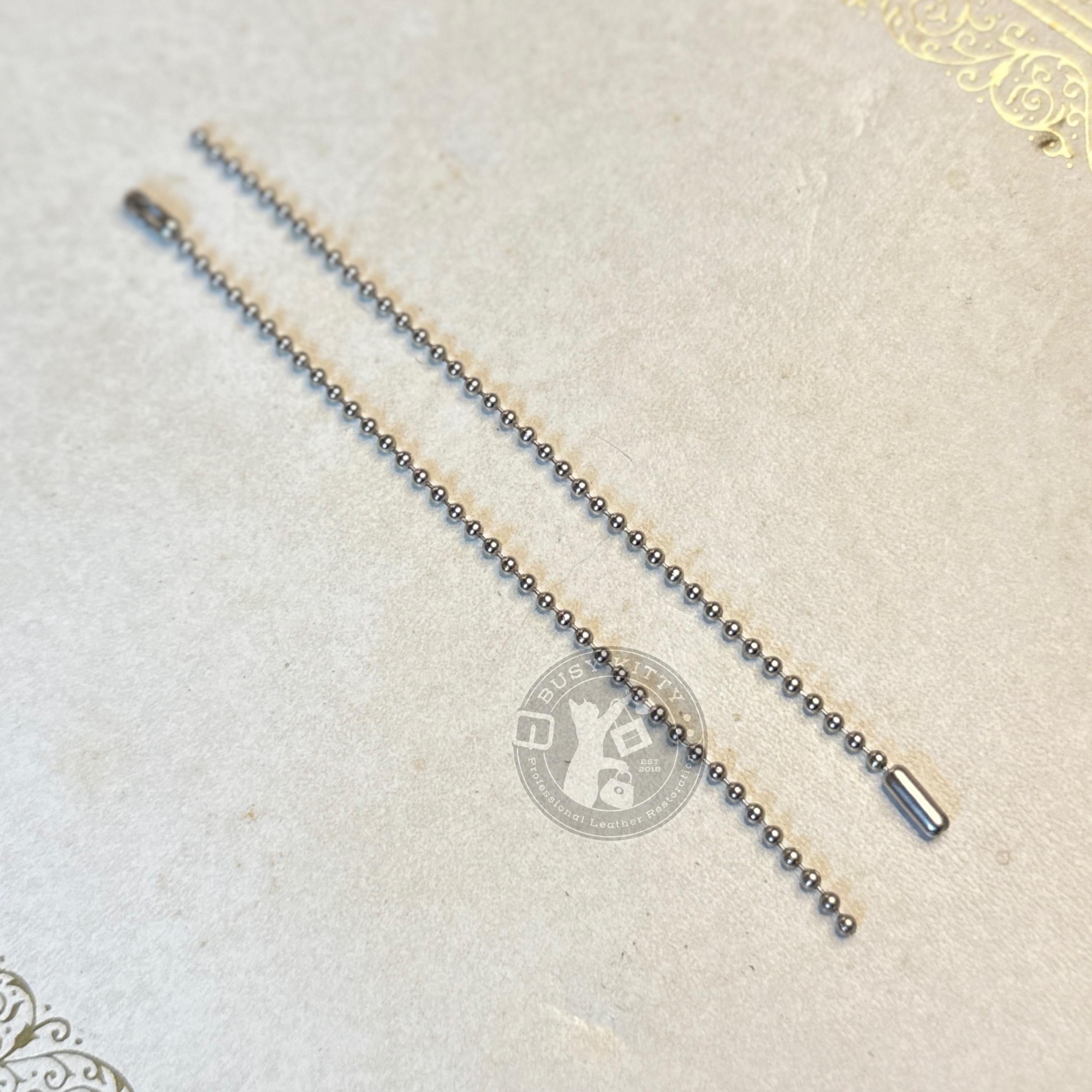 Set of (2) Two Replacement Nickel Long Style Ball-chains for Most Ergo ...