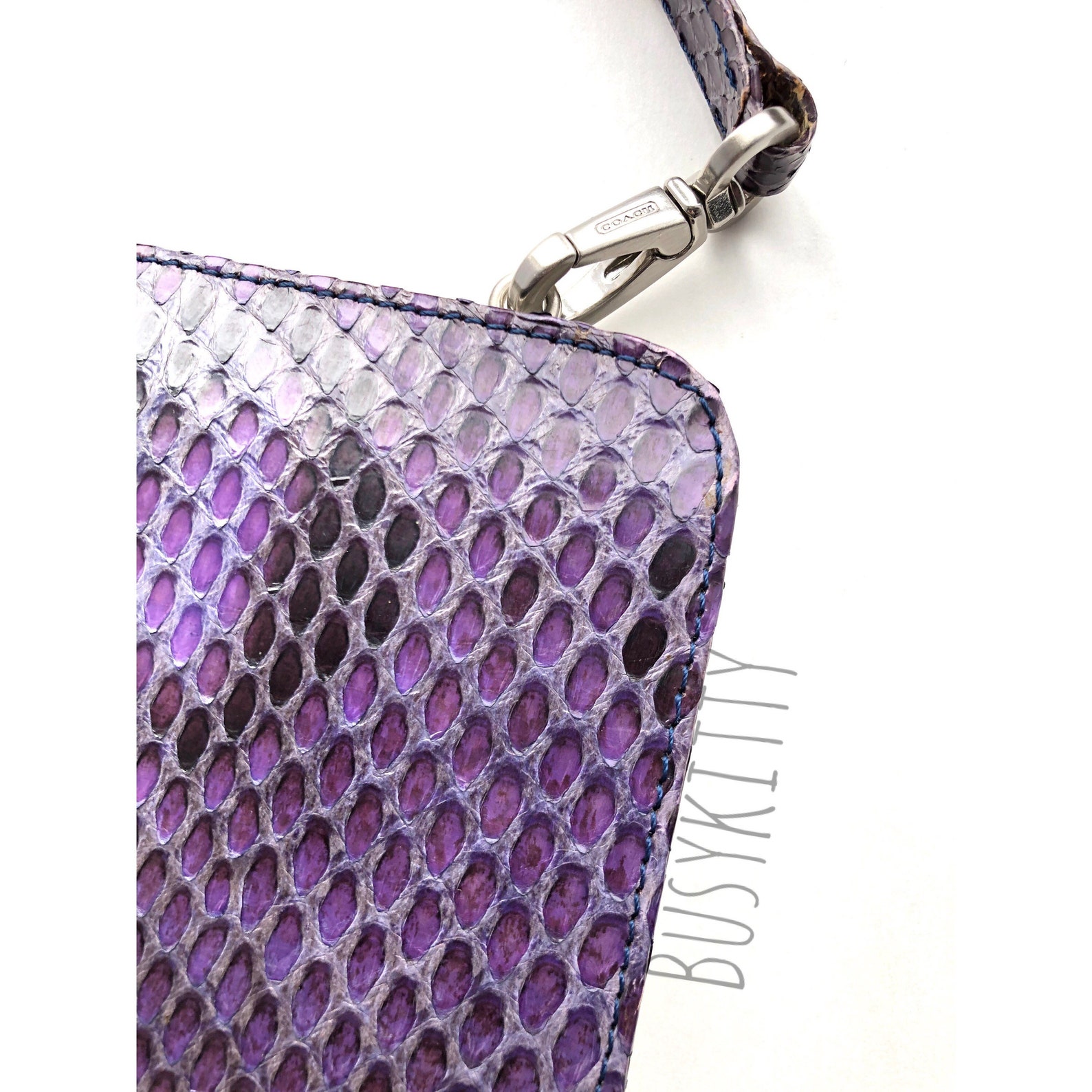 coach purple snakeskin purse