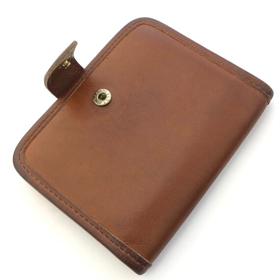 Vintage Coach British Tan Leather Unisex Card Case Gem