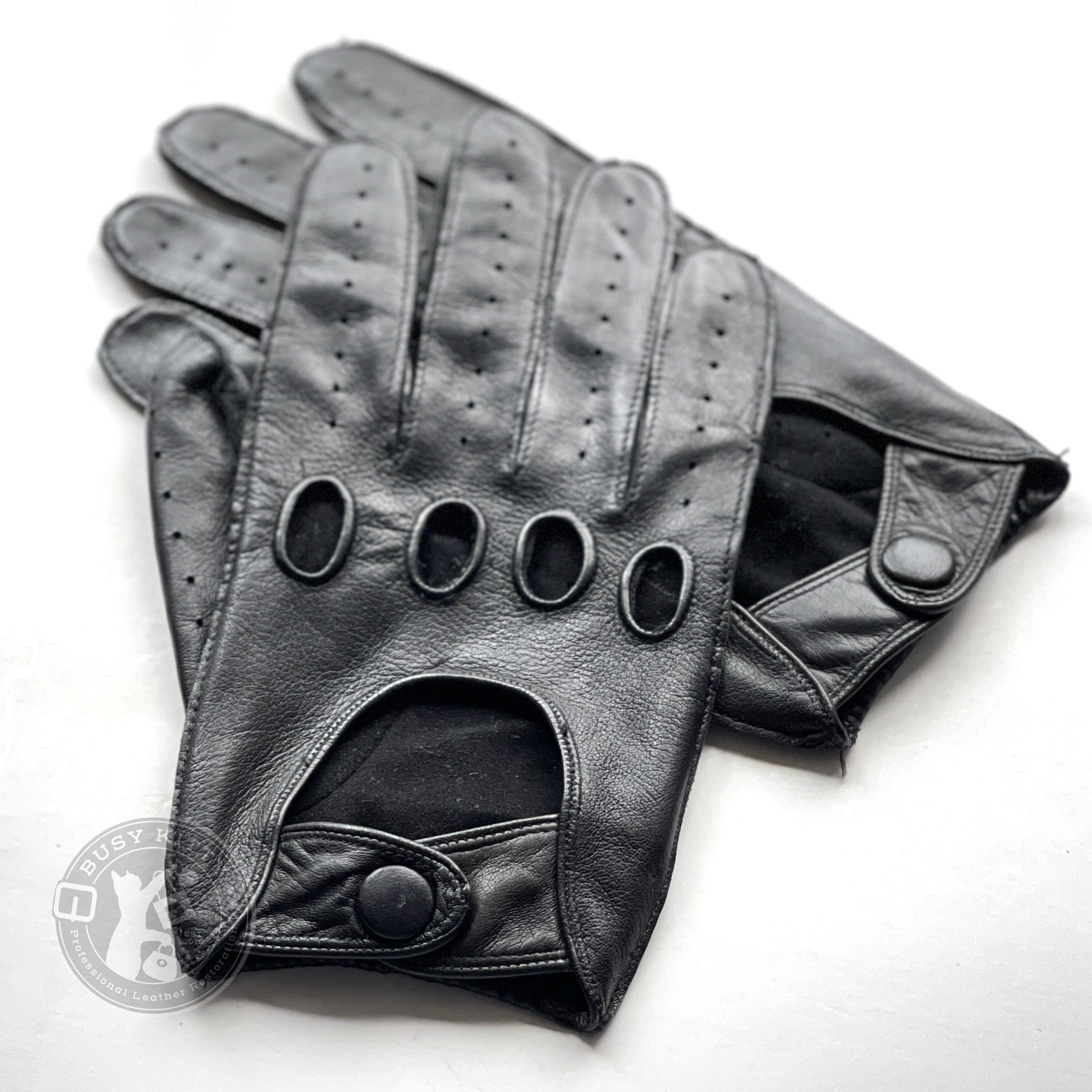 CHANEL Lambskin Stitched Fingerless CC Embellished Gloves 7 Black 242123