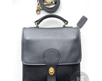 Vintage Coach Station Bag in Black Leather - Style No. 5130
