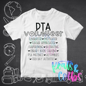PTA Volunteer Design | SVG Digital File for Tee's NEW!!