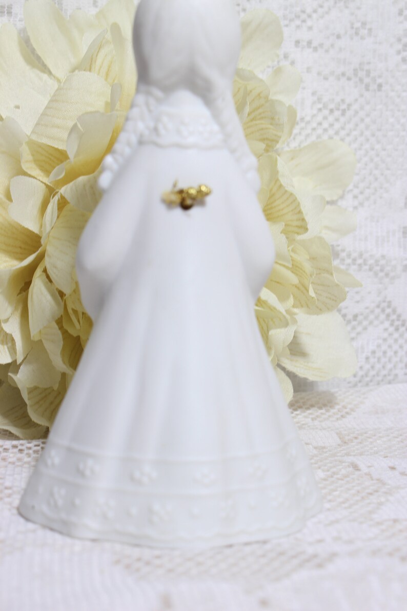 Bisque Porcelain Bell Figural RARE Table Bell Figurine AES Etsy