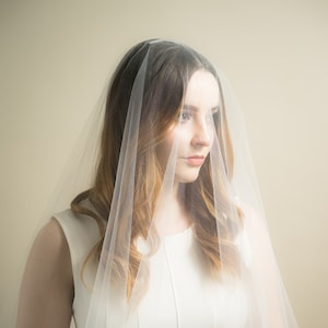 Sheer Drop Bridal Veil with Waist length blusher - Please read item description