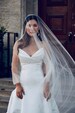 Sheer Drop Bridal Veil with Waist length blusher (Cathedral Veil, Illusion Bridal Veil, Raw Edge Veil, Drape Veil, Long Veil, Waltz, Chapel)