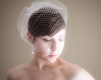 Birdcage Wedding Veil (Russian netting veil, bridal veil, small veil, Bird cage veil, Retro, Vintage Inspired)