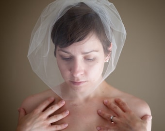 Large Tulle Birdcage Wedding Veil (Blusher Veil, Mini Veil, Bridal Veil, Bridal Illusion Tulle, Bird Cage Veil, Retro Veil)