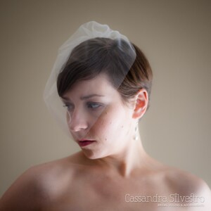Medium Tulle Birdcage Wedding Veil (Blusher Veil, Mini Veil, Bridal Veil, Bridal Illusion Tulle, Bird Cage Veil, Retro Veil) image 3