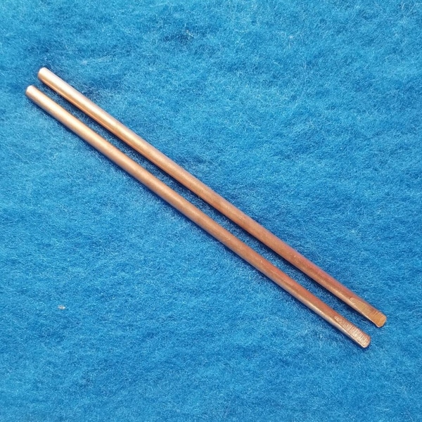 Two (2) 99.99% Pure Copper Rods, Tapered End for Colloidal Generator 1/8" x 4"