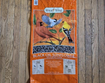 10 Empty Animal Feed Bags, BLACK OIL SUNFLOWER, Birds, Junco, Towhee, Nuthatch