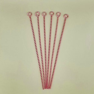 6pcs 5/32" x 10" Copper Garden Stakes, Electroculture Twisted Copper Wire, Garden Plant ID Stakes 99.9% Pure