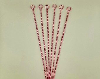 6pcs 5/32" x 10" Copper Garden Stakes, Electroculture Twisted Copper Wire, Garden Plant ID Stakes 99.9% Pure