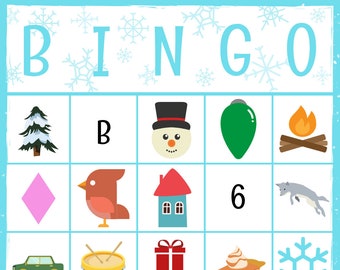 Kindergarten/ Preschool Winter Holiday Bingo Game Printable