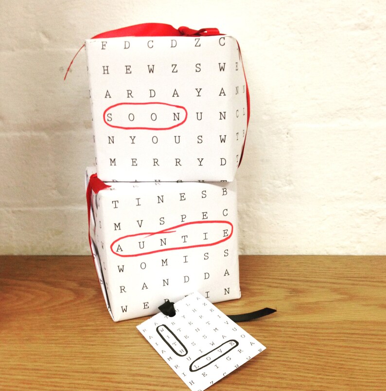 Word Search Wrapping Paper 4 Pack  All Occasions image 4