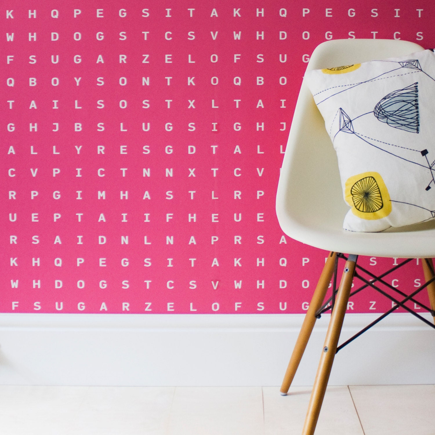 Word Search Wallpaper for Childs Room Pink - Etsy