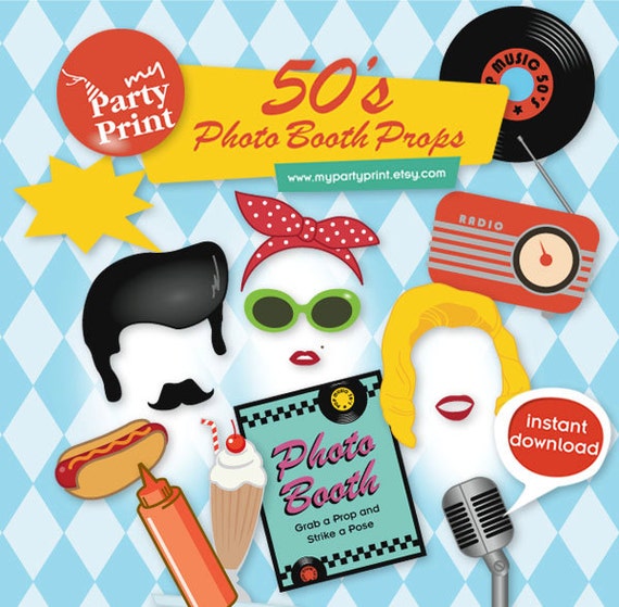 50s photo booth props