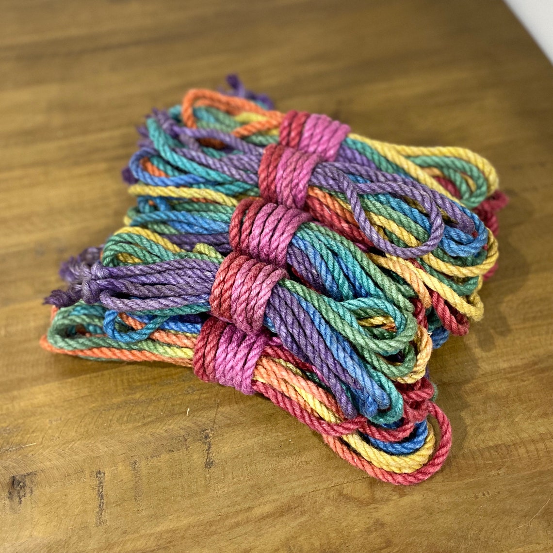 Hand Dyed Rainbow Jute Shibari Bondage Rope Set Etsy