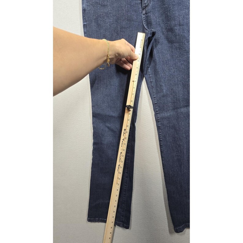 Vintage NYDJ Jeans Womens 10 Denim Straight Leg Dark Wash Y2K Made in USA image 5