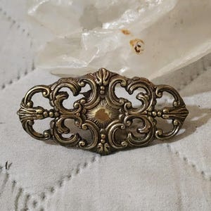 Vintage Solid Brass Drawer Pull 2.5 In Baroque Rococo Ornate Gold Tone Hardware