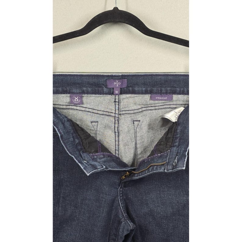 Vintage NYDJ Jeans Womens 10 Denim Straight Leg Dark Wash Y2K Made in USA image 7
