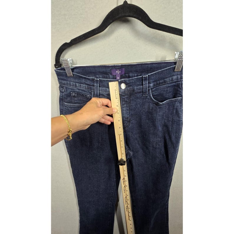 Vintage NYDJ Jeans Womens 10 Denim Straight Leg Dark Wash Y2K Made in USA image 4