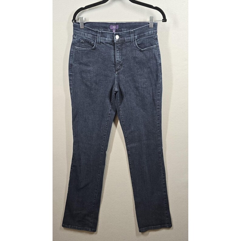Vintage NYDJ Jeans Womens 10 Denim Straight Leg Dark Wash Y2K Made in USA image 1