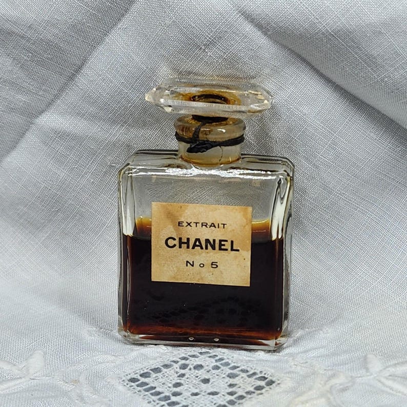 Vintage Chanel No 5 Extrait Perfume Bottle Sealed Wax Cord 1940s image 1
