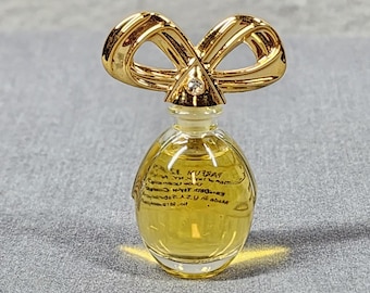 Vintage Elizabeth Taylor White Diamonds Mini Parfum .12 Fl Oz Gold Bow Perfume