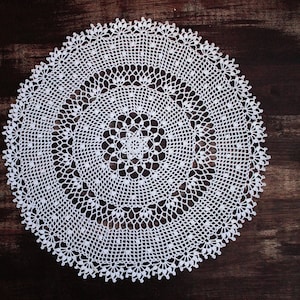 Grote witte gehaakte doily 16&quot; 40 cm