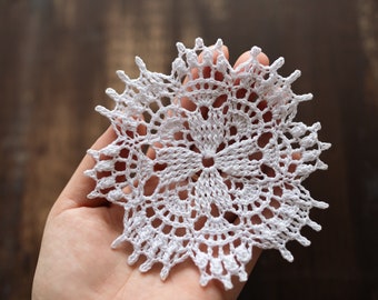 Crochet doily Marie, 12 cm, designed by Olga Shalaeva, crochet snowflake, vintage decor, doily for sale, doilies for sale, doll rug