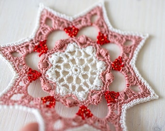 Crochet coaster, Eira, 11 cm, crochet decor, crochet doily, mug tug, crocheted doilies, doily for sale, small gift, home decor, gift for her